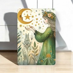 Moon Goddess Metal Sign – Celestial Fairy Wall Art – Mystical Home Decor, 8×12