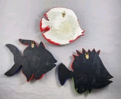 Glitter Fish Resin Wall Art Figures – Set of 3
