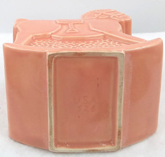 Shawnee Ceramic Rocking Horse Vase Planter Pink Floral Art Deco Vintage 526 USA