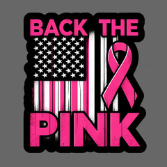 Breast cancer sticker vinyl decal back the pink American flag awareness support
