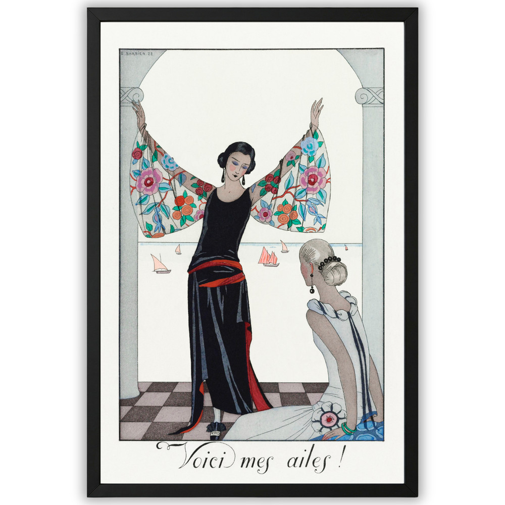 George Barbier Voici mes ailes Wall Art Deco Fashion Vintage 11×17 Poster Print
