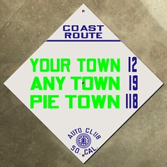 Auto Club of Southern California ACSC diamond highway road guide sign custom