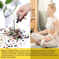 Mixed Crushed Crystal Chips Bulk 1lb 1200+Pcs Assorted Tumbled Stone Chips Na…