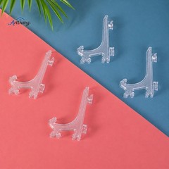 Artliving 4 Inch Clear Plastic Easels or Stand/Plate 4 inch (12 pack), White
