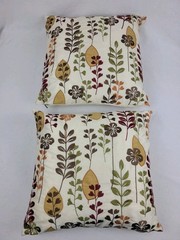 Pair Vintage 17 in. Throw Pillows Pier 1 ” Early Spring Leaves”-Earth Tones