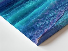 Aurora Borealis Over Calm Ocean Waves Canvas Wall Art Night Sky Print Wall Home