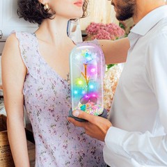 Flower In Glass Dome Eternal Forever Galaxy Rose LED Light Mother’s Day Gifts