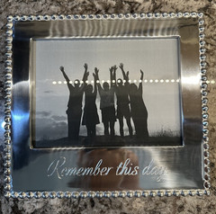 MARIPOSA Remember This Day Beaded Silver 5X7 Frame Recycled Metal FAST SHIPPING!