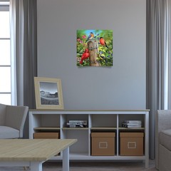 Briarwood Lane Fence Post Birds Medium LED Canvas Art
