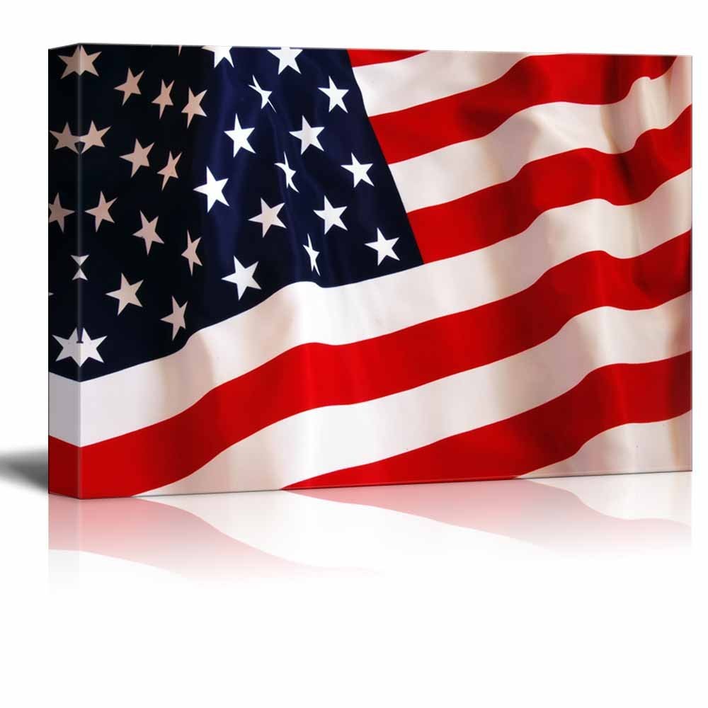 Canvas Prints Wall Art – Flying American Flag Patriotic Concept | Modern Wall…