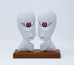 The Division Bell 3D printed Home Decor Desktop Sculpture. Two Head Statue.