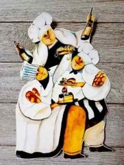 kitchen italian chef wall safe sticker trio handmade 6.5 inch new