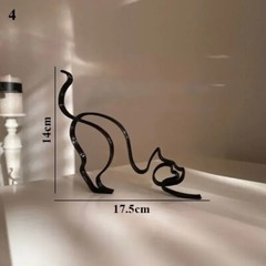 Metal Cat Dog Statue Modern Abstract Art Sculpture Ornaments Home Office Decor