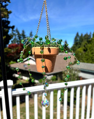 Handmade Beaded Forever Plant Suncatcher Hanging Decoration