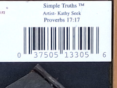 Friendship Wall Hanging or Table Sitter 4 x 4 in Blue, Gold, Flowers Prov 17:17