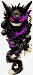POKEMON STICKER X GENGAR STICKER X VYNIL HIGH GLOSS DIECUT STICKER X 4X2 INCHES