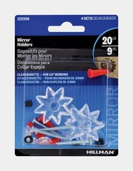 3 Hillman 1 lb Clear Plastic Heavy Duty Wall Mirror Rosette Holder Anchor 122200