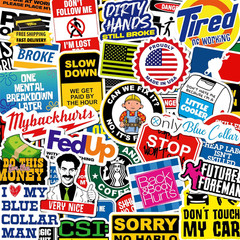 200 PCS Hard Hat Stickers for Adults (No Duplicates) Sarcastic, Meme, & Funny St
