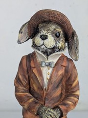 Henri Chrisdon Mr Rabbit & Mrs Rabbit Statues Figures Resin 21″ & 19″ Set