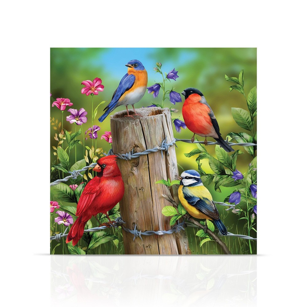 Briarwood Lane Fence Post Birds Medium LED Canvas Art