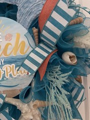 Dolphin, Beach, Summer, Hanging Wreath. Handcrafted. Brand New. Indoor/Outdoor ￼