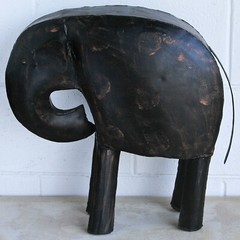 Handcrafted Indian Metal Elephant Sculpture 17″ Interlude Home Decor Art