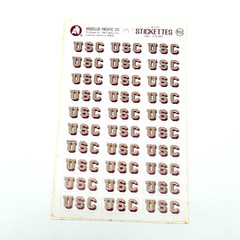 Vintage USC Stickette Decal Sheet University of Southern California Unused