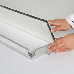 Portable Snap Poster Frame 1.25″ Aluminum Front Loading Wall Mount 40×60 Silver