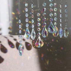 9Pcs Crystal Sun Catcher Prism Balls Rainbow Maker Hanging Decor Home Window