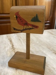 Hand Made In Minnesota Wooden Mailbox Stamp Roll Dispenser Folk Art Vintage Used