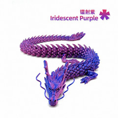 Flexi Whiskered Dragon 3D Printed Articulated Iridescent PLA Fidget Decor