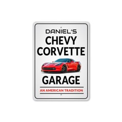 Personalized Chevy Corvette Garage Sign