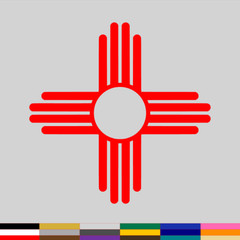 New Mexico Zia Symbol Decal PICK SIZE COLOR Vinyl Sticker Pueblo Sun State Flag