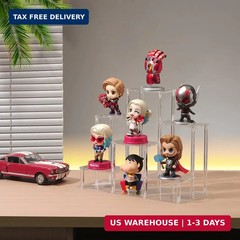 6 Tier Clear Action Figures Display Risers Stand Shelf, Acrylic Display Stands f