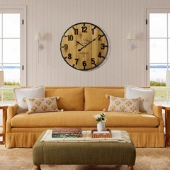 Farmhouse 24 Inch Extra Large Decorative Wall Clock with Metal Circle, Oversi…