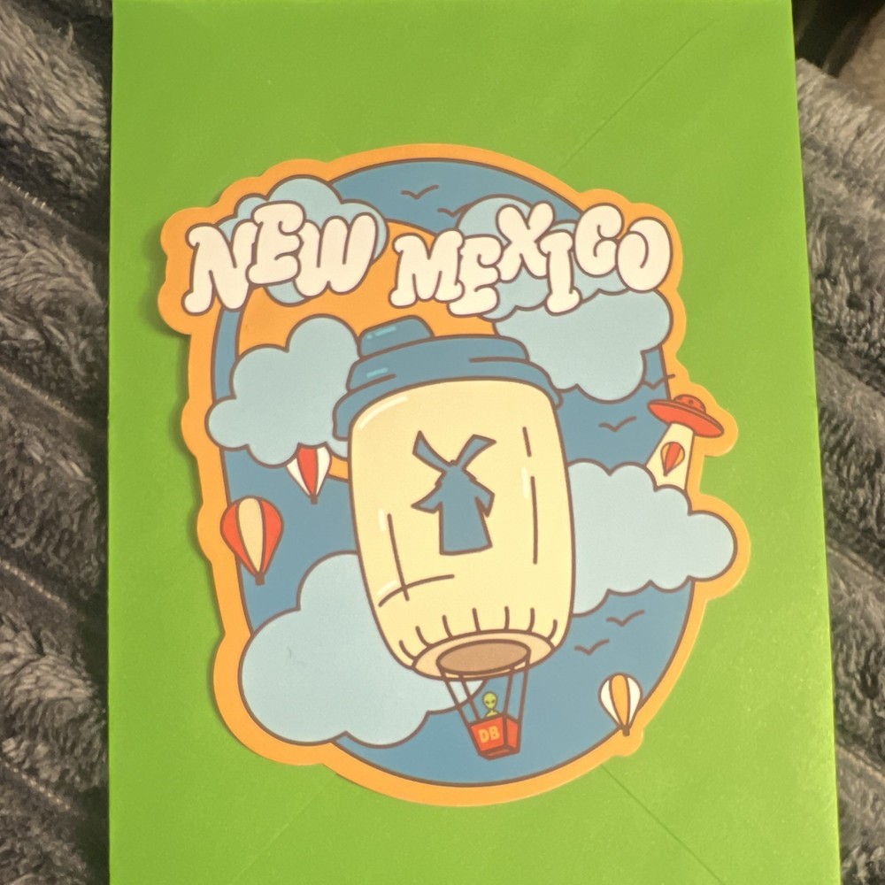 New Mexico Hot Air Balloon Travel Sticker/Decal w/ QR Code, Multicolor