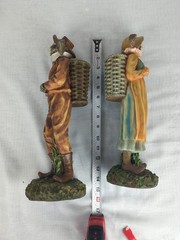 Henri Chrisdon Mr Rabbit & Mrs Rabbit Statues Figures Resin 21″ & 19″ Set
