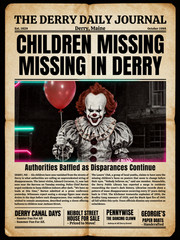 Derry Pennywise Horror Wall Collage Newspaper Style Poster