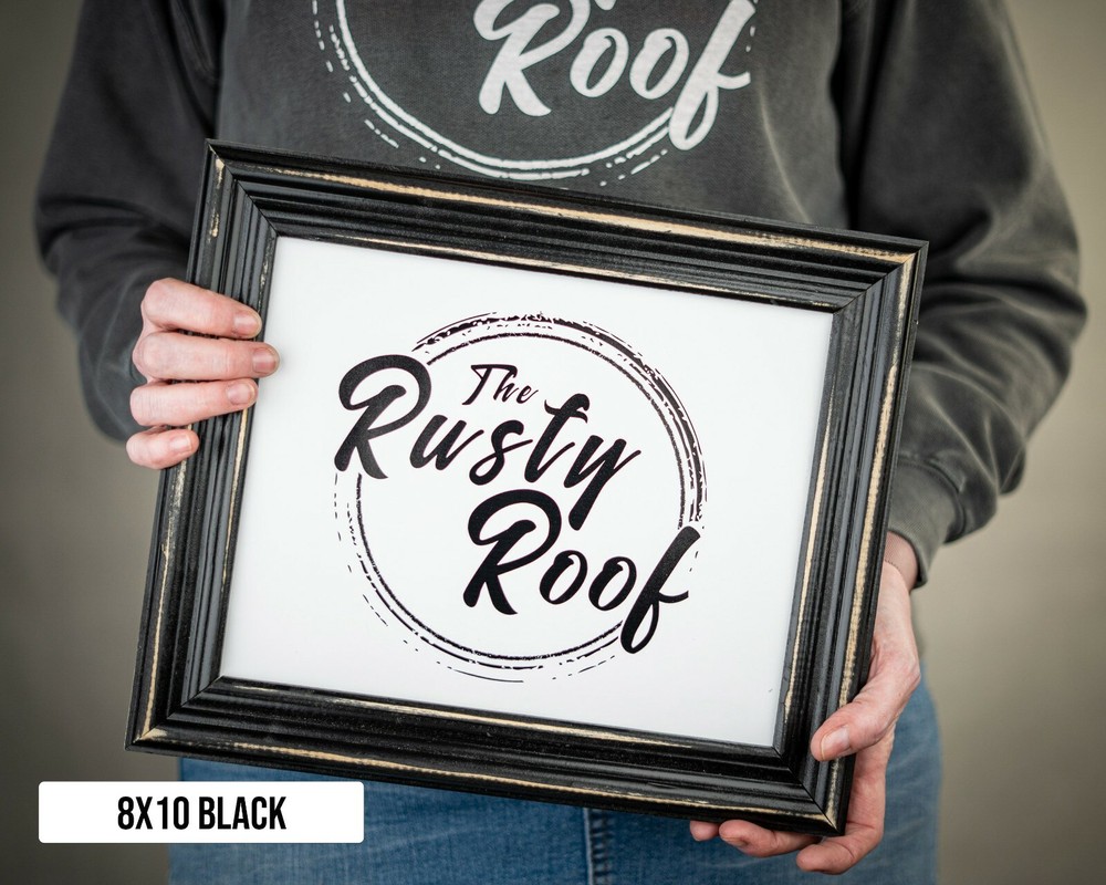 Distressed Lucy – Distressed Black Picture Frame – Solid Wood