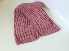 CHILDREN’S AFGHAN – Hand Knit – Mauve – 56″ X 45″ – Machine Wash – Machine Dry