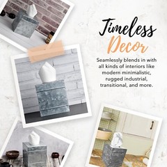 Autumn Alley Square Rustic Tissue Box Cover – Galvanized Bathroom Accessories