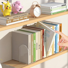 4 Pcs Acrylic Bookends, Clear Book Ends for Heavy Books, Bookend Holders for She