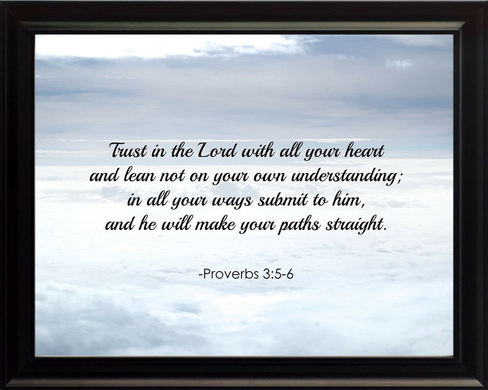 Proverbs 3:5-6 Trust In Poster Print Picture or Framed Wall Art