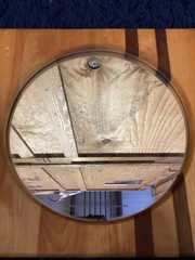 Rustic Wood Frame With Circle Mirror 12”x 12” Very Nice