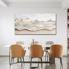 Abstract Sea View With White Mountain Landscape Painting Wall Art For Living …