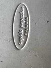 Vintage French Studio Pottery Leaf Wall Plaque 10” Signed Sophie Papazian