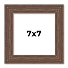 7×7 Frame Brown Farmhouse Solid Wood Picture Frame Width 1.5 Inches | Interior F