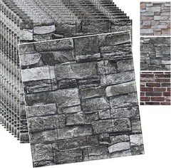10 Pcs 3D Tile Red Brick Wall Sticker Self-adhesive Foam Panel Wallpaper 38*35