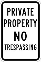 Private Property No Trespassing Aluminum Metal Sign 8X12