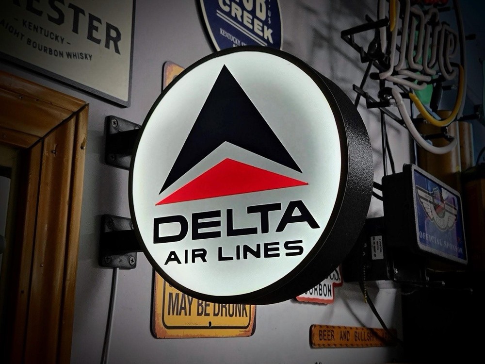 Delta Air Lines Round LED Light Box | Double Sided RGB Option